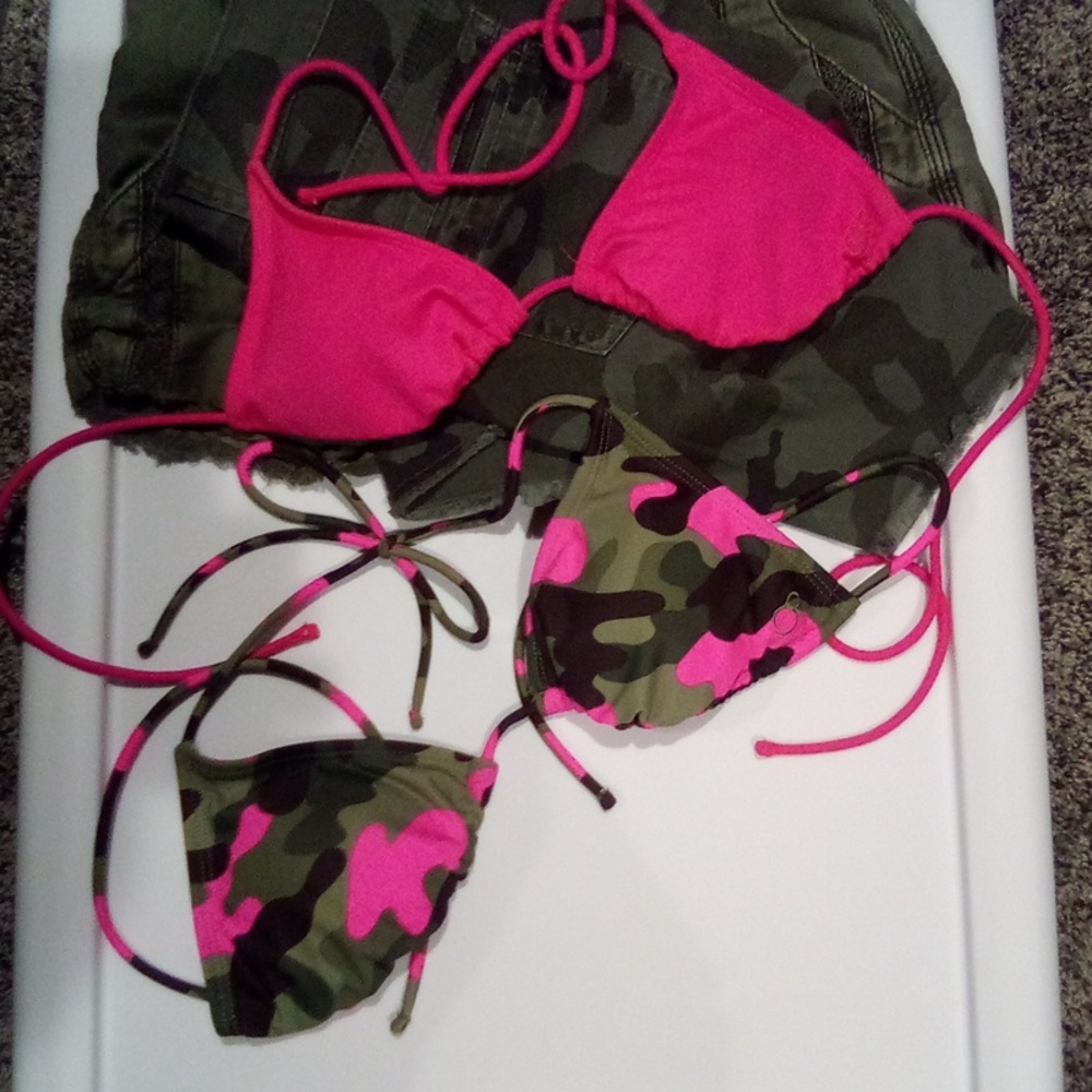 2 Mix Match OP Originals Triangle Bikini Swim Tops